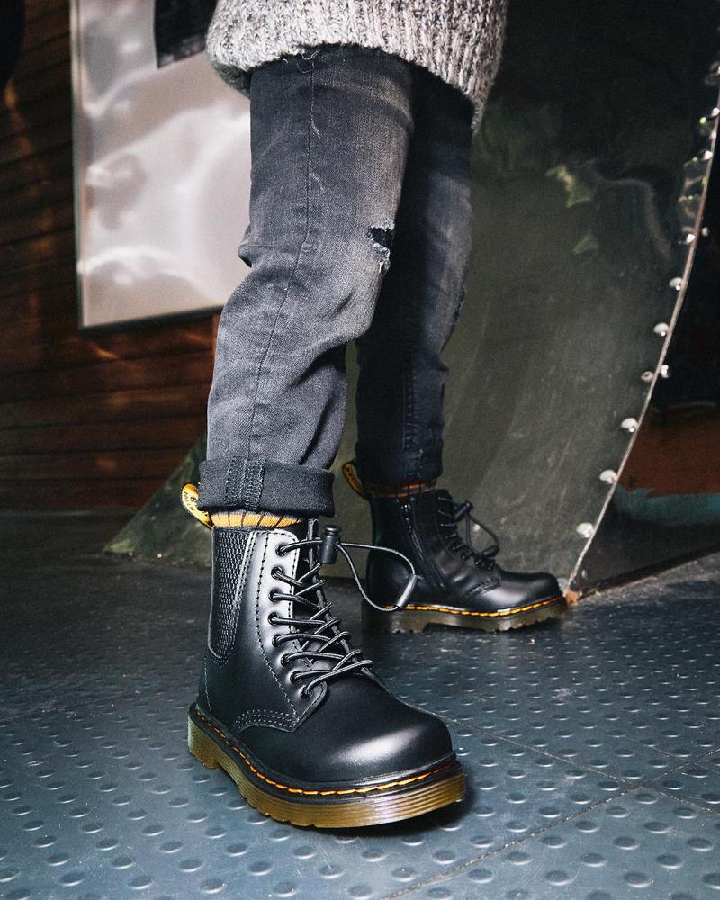 Dr Martens Toddler 1460 Harper Lær Fritidsstøvler Barn Svarte | Norge 158AHK